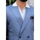 Blue Linen Double Breasted Sport Suit