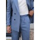 Blue Linen Double Breasted Sport Suit