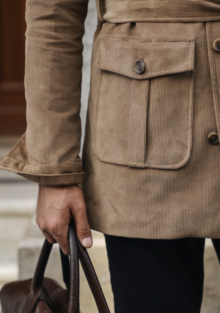 Camel Velvet Safari Jacket