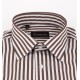 Classic Brown Thick Striped Slim Fit Shirt