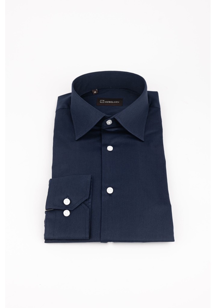  Classic Navy Blue Slim fit Shirt