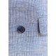 Navy Blue Plaid Double Breasted Linen Jacket