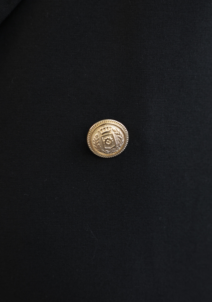 Altınyıldız Siyah Yün kruvaze Ceket Altın Düğme