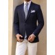 Navy Blue Tencel Fabric Jacket