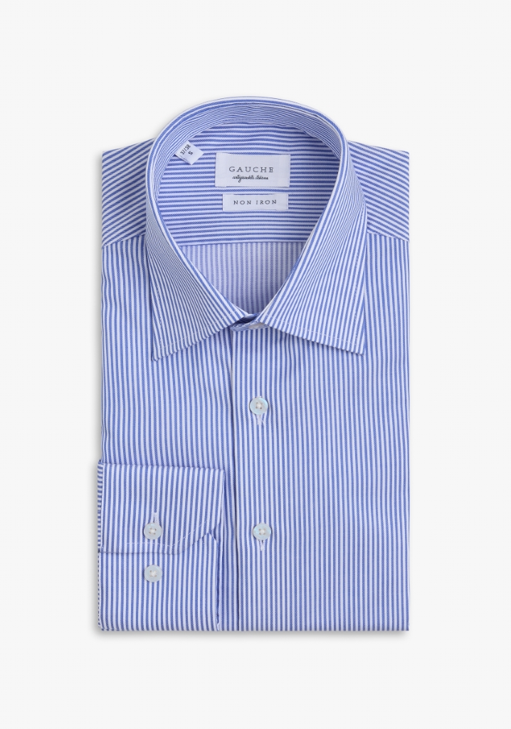 Navy Blue Pinstripe White Shirt