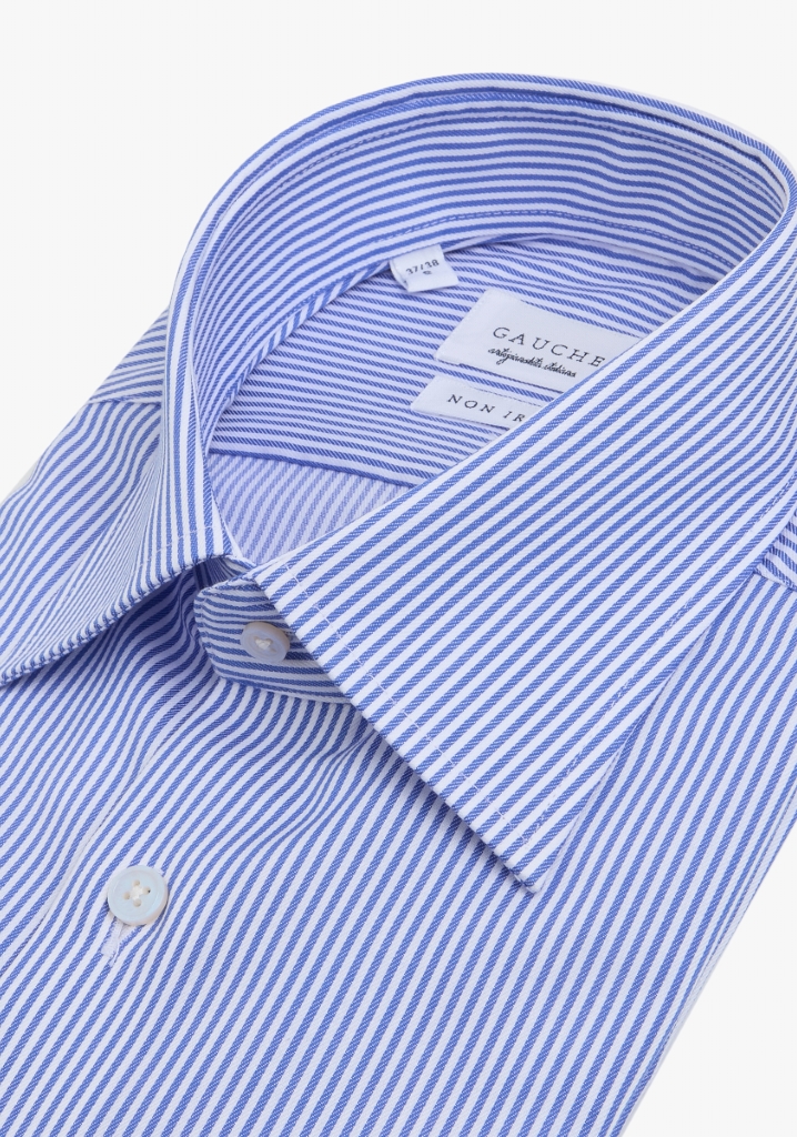 Navy Blue Pinstripe White Shirt