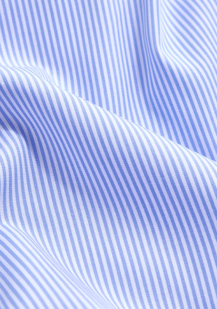 White Shirt with Blue Pinstripes