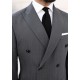 Dark Gray Double Breasted Suit with Black Stripes