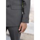 Dark Gray Double Breasted Suit with Black Stripes