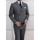 Dark Gray Double Breasted Suit with Black Stripes