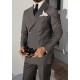 Dark Gray Double Breasted Suit with Brown Stripes