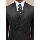 Black Herringbone Double Breasted Suit