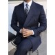 Navy Blue Striped Double Breasted Suit