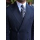 Navy Blue Striped Double Breasted Suit