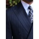 Navy Blue Striped Double Breasted Suit