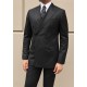 Black Herringbone Double Breasted Suit