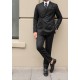 Black Herringbone Double Breasted Suit