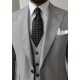 White Striped Light Gray Vest Suit