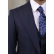 Navy Blue Textured Vest Suit