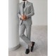 White Striped Light Gray Vest Suit