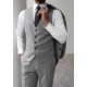 White Striped Light Gray Vest Suit