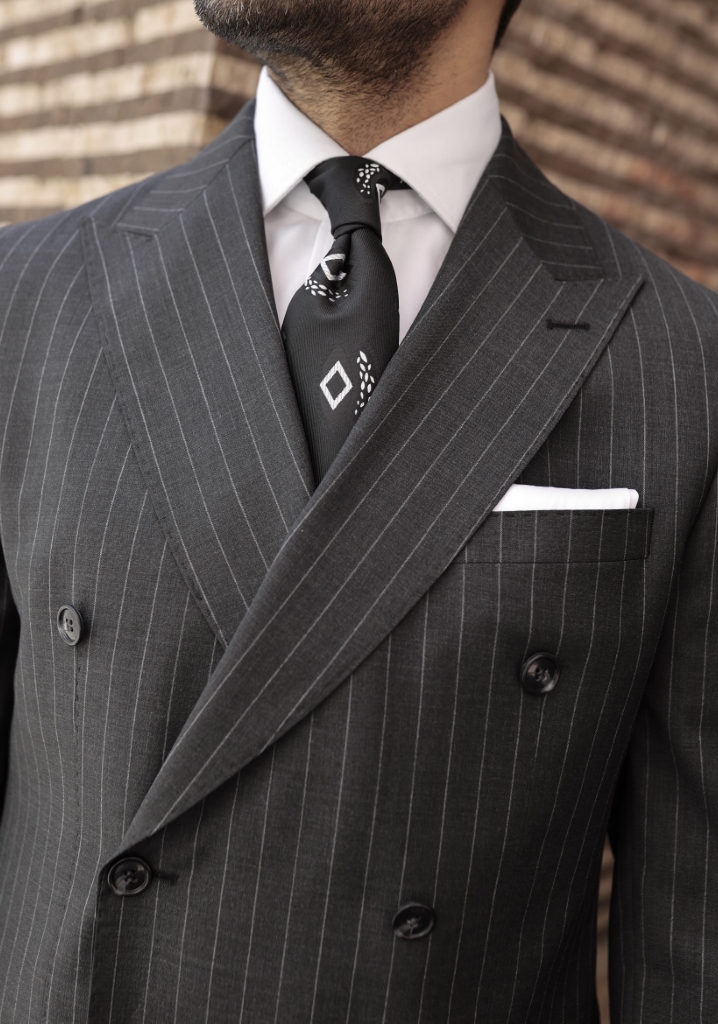 Smoked Striped Double Breasted Suit