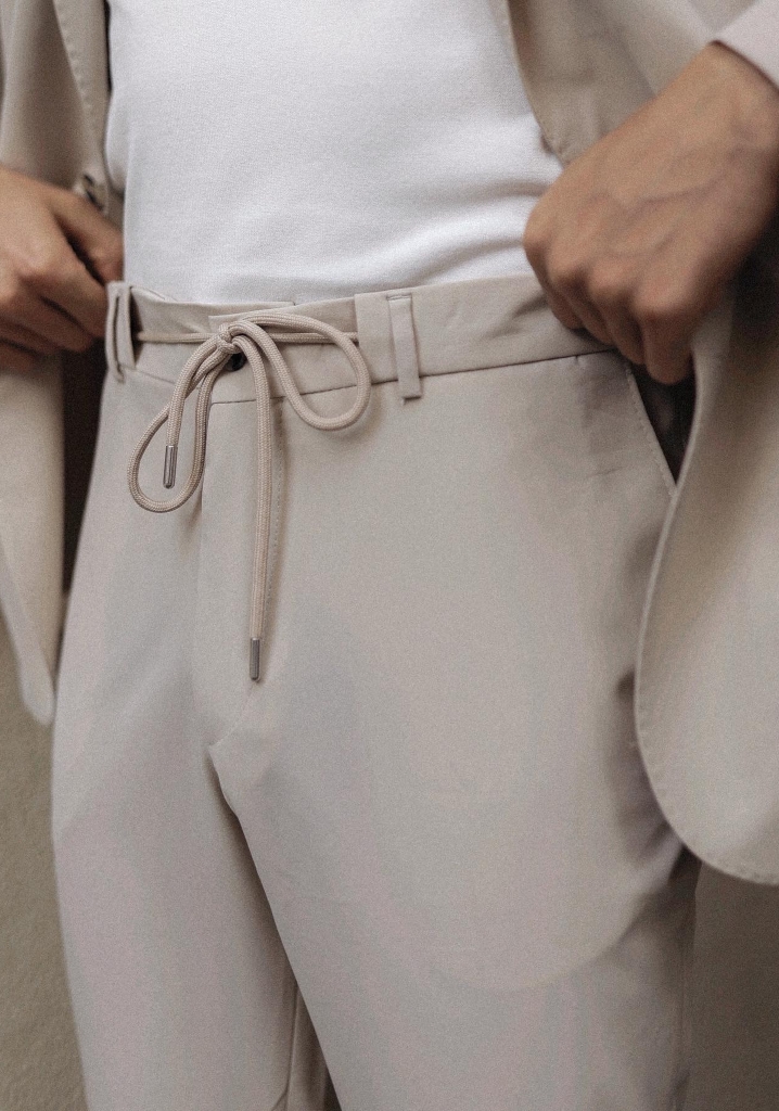 Beige Jogger Trousers Suit