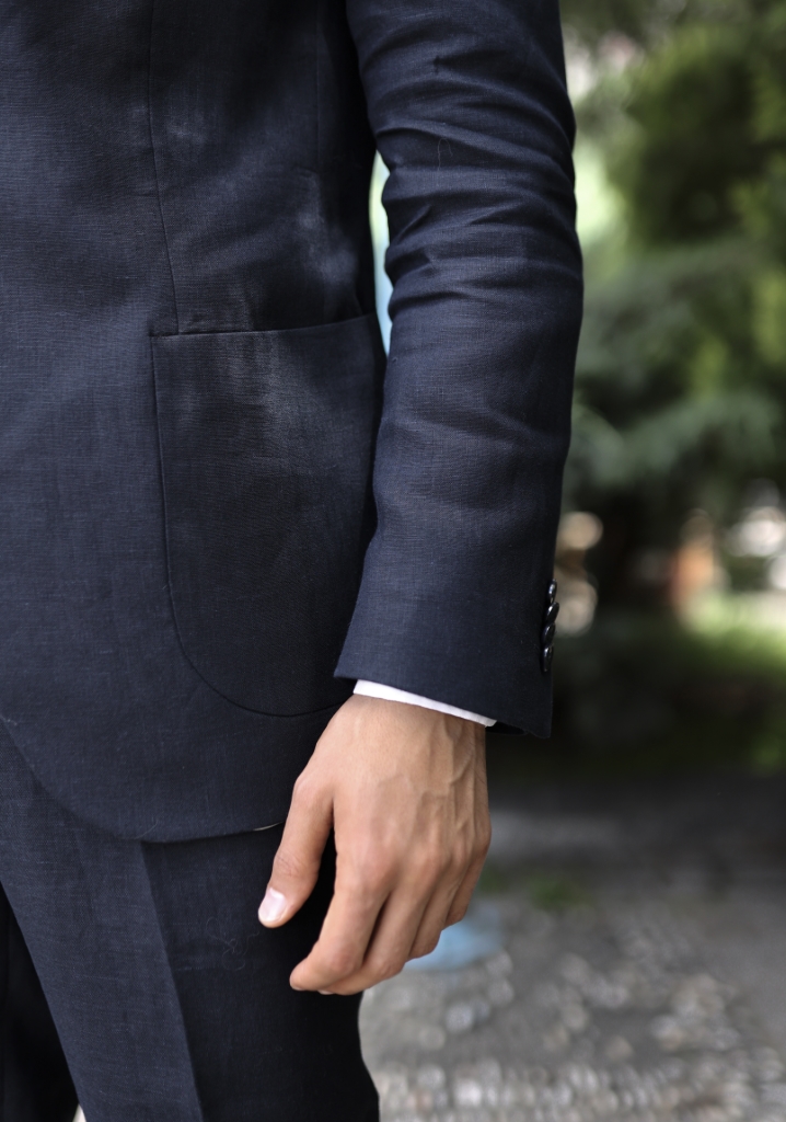 Navy Blue Linen Suit