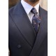 Navy Blue Herringbone Double Breasted Suit