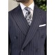 Navy Blue Striped Double Breasted Suit