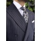 Navy Blue Striped Double Breasted Suit