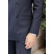 Navy Blue Striped Double Breasted Suit