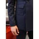 Navy Blue Herringbone Double Breasted Suit