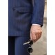 Navy Blue Double Breasted Suit with Blue Stripes