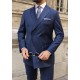 Navy Blue Double Breasted Suit with Blue Stripes