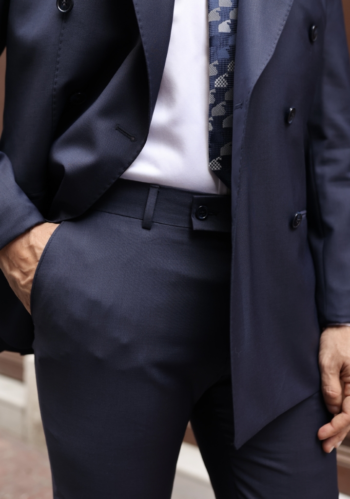 Navy Blue Double Breasted Suit