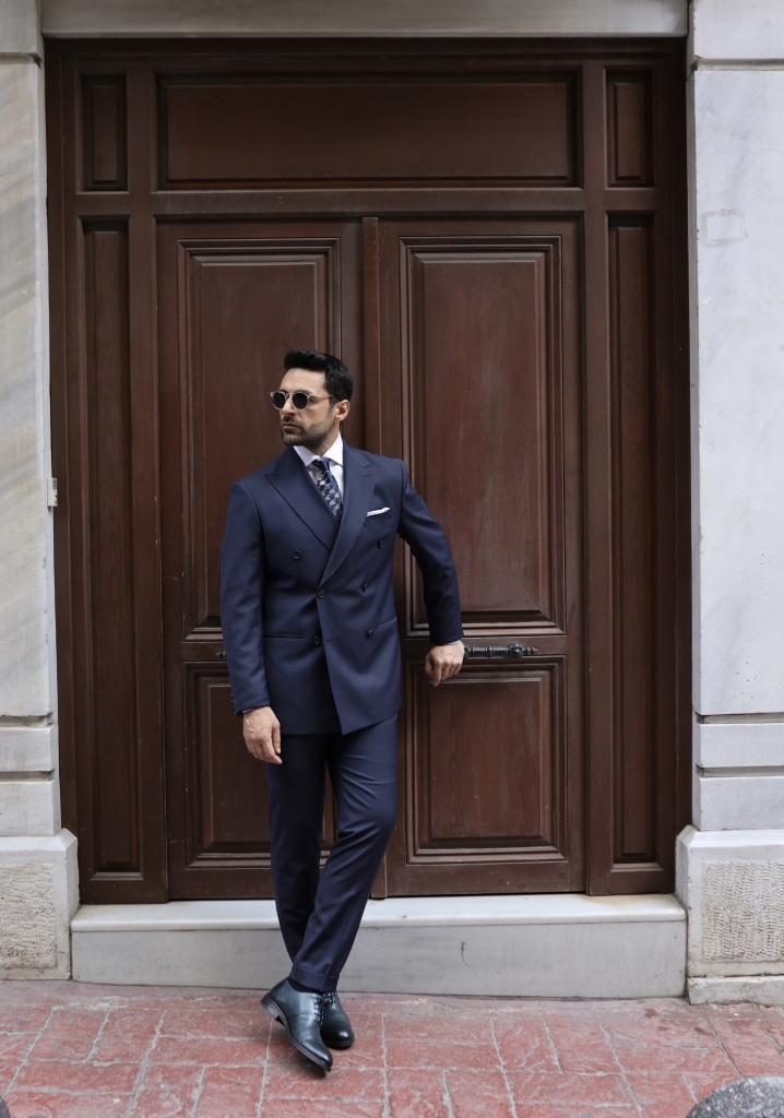 Navy Blue Double Breasted Suit