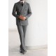 Dark Gray Herringbone Double Breasted Suit