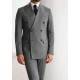 Dark Gray Herringbone Double Breasted Suit