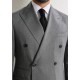 Dark Gray Herringbone Double Breasted Suit