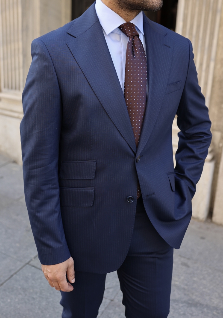 Navy Blue Pinstripe Suit