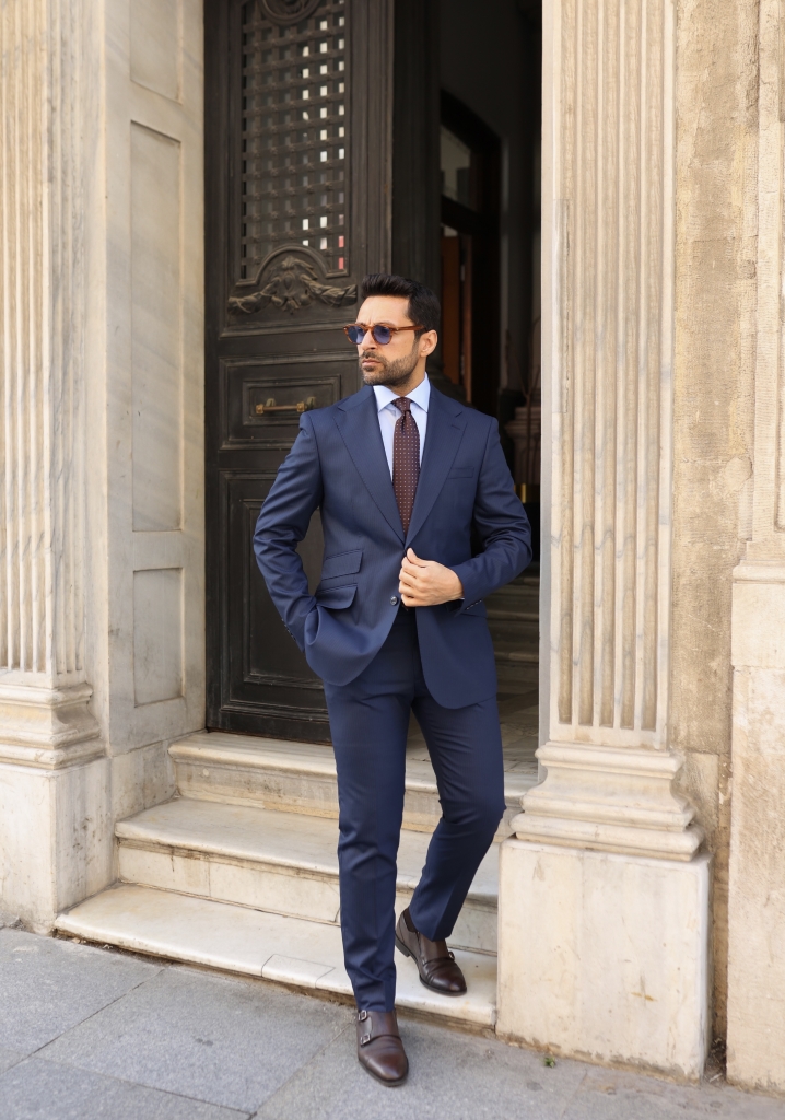 Navy Blue Pinstripe Suit