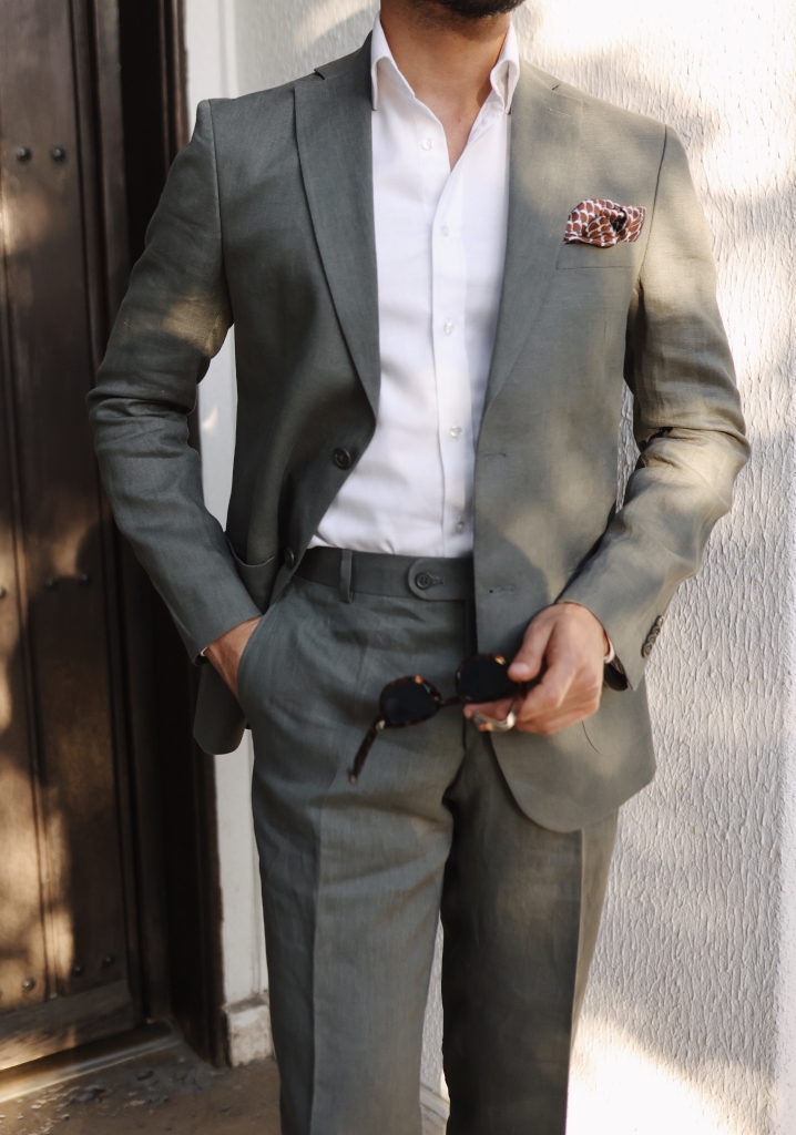 Khaki Linen Suit