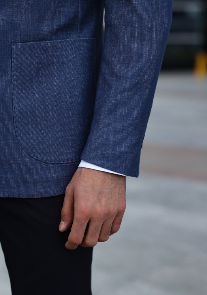 Blue Textured Jacket