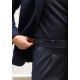 Navy Blue Steel Knit Wool Sports Jacket