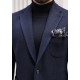 Navy Blue Steel Knit Wool Sports Jacket