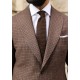 Brown Houndstooth Wool Blazer Jacket