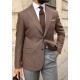 Brown Houndstooth Wool Blazer Jacket