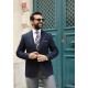 Navy Blue Wool Blazer Jacket