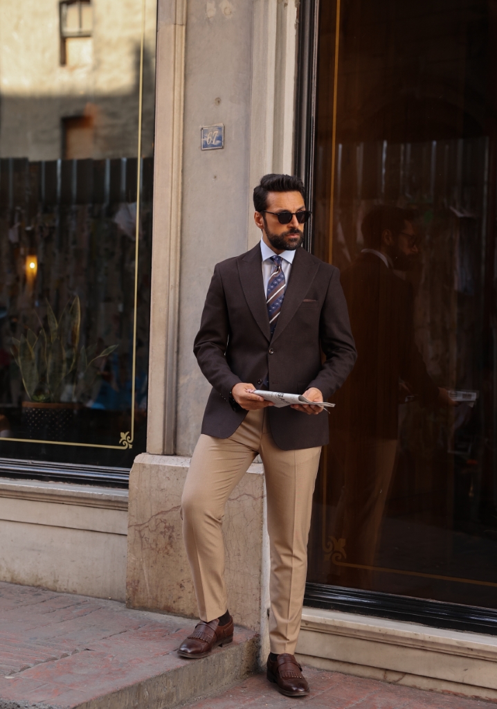 Brown Wool Blazer Jacket